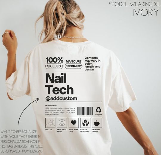 Discover Custom Nail Tech Shirt, Nail Artist Gift Manicurist T-shirt