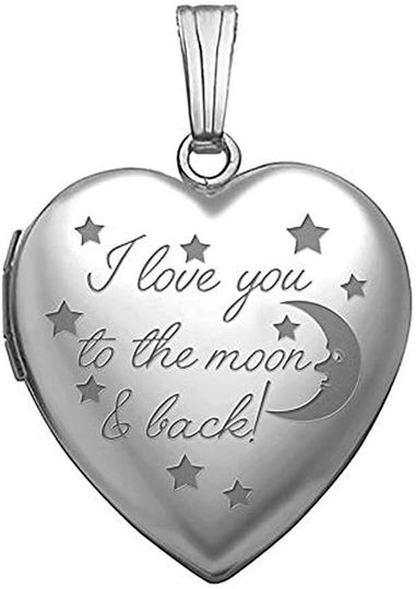 Discover I Love You to the Moon and Back Custom Photo Locket Love Necklace