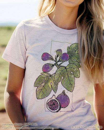 Discover Fig Tree Drawing Jam Plant Decor T-Shirt