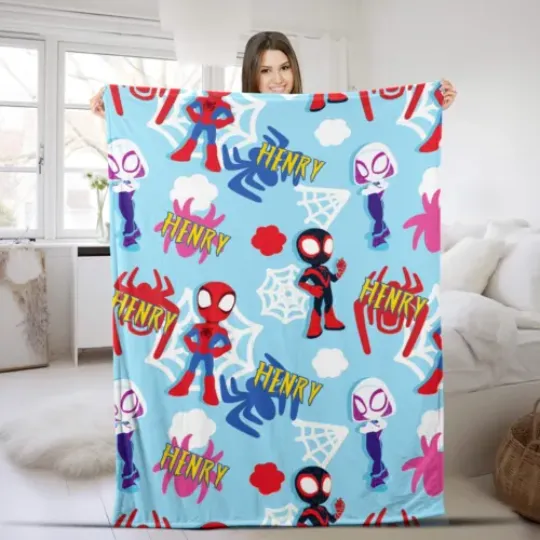 Discover Customized Spidey and His Amazing Friends The Spider Gwen Plush Fleece Blanket
