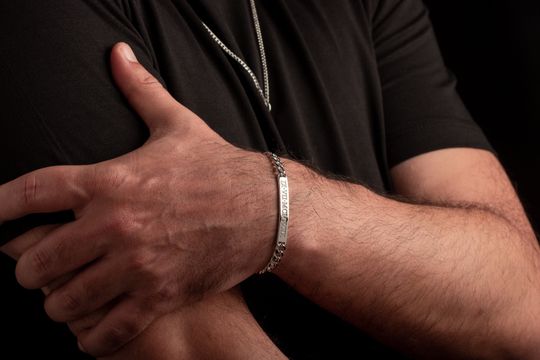 Discover FATHER GIFT, Personalized Men's Bracelet  Gift for him  Id Bracelet, Custom Name Bracelets