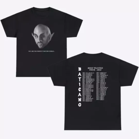 Discover Baticano Tour Dates Bad Bunny Most Wanted Tour 2024 T-Shirt