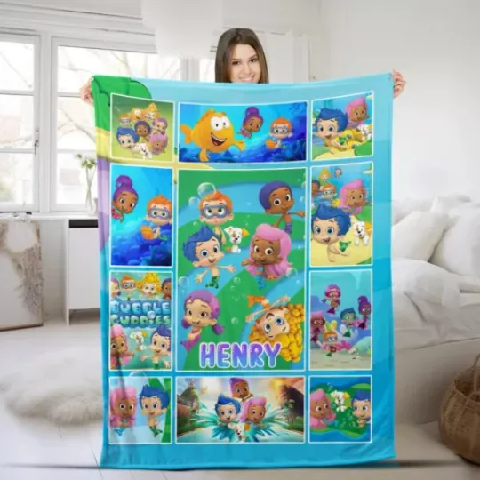 Discover Bubble Guppies Plush Fleece Blanket