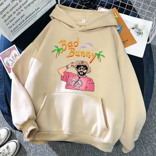 Discover Bad Bunny Beach Vacation Print Hoodie