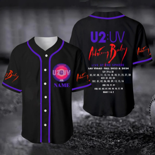 Discover Personalized U2 UV Achtung Baby Live At The Sphere 2024 Baseball Jersey