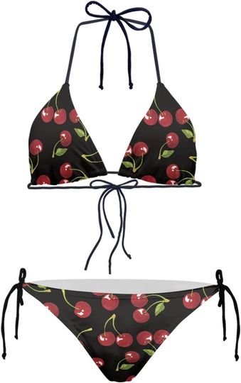 Discover Red Cherry Sling Bikini Set