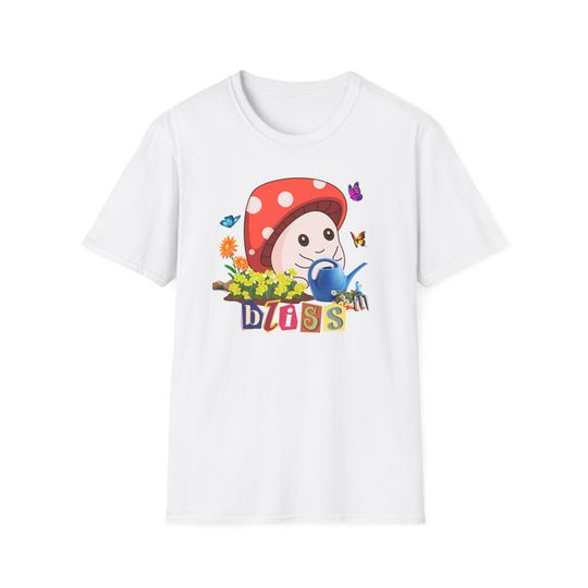 Discover Blissful Gardener Whimsical Mushroom T-Shirt
