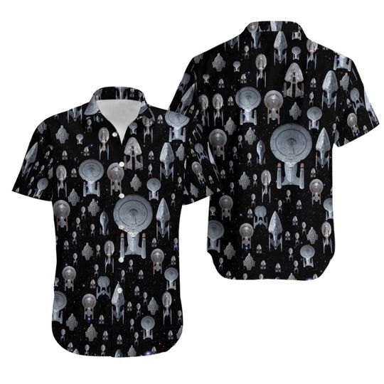 Discover Trek Starships Hawaiian Shirt