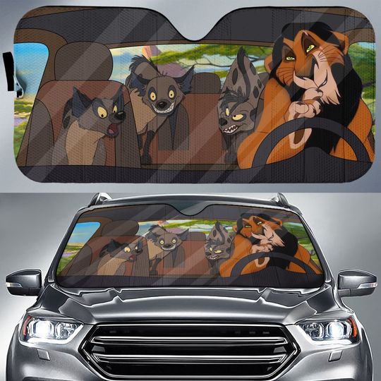 Discover Lion King Car Sun Shade Scar Shenzi, Banzai, and Ed Car Sunshade