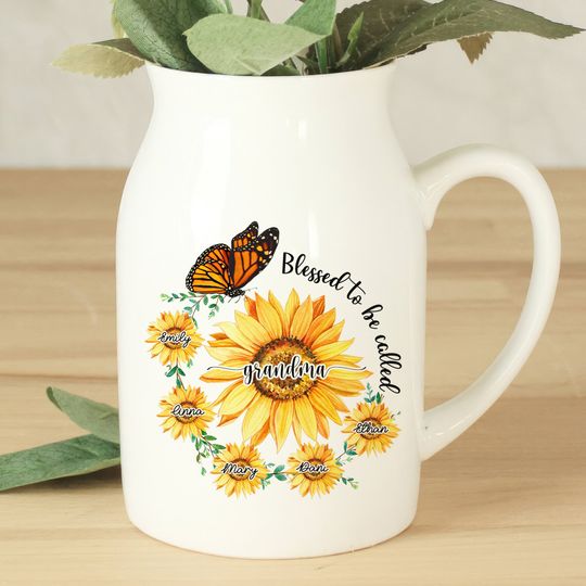 Discover Mothers Day Custom Grandma's Garden Vase
