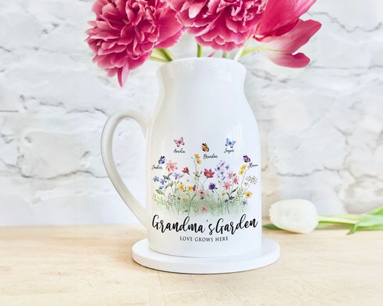 Discover Flower Vase Personalized Gift For Grandma