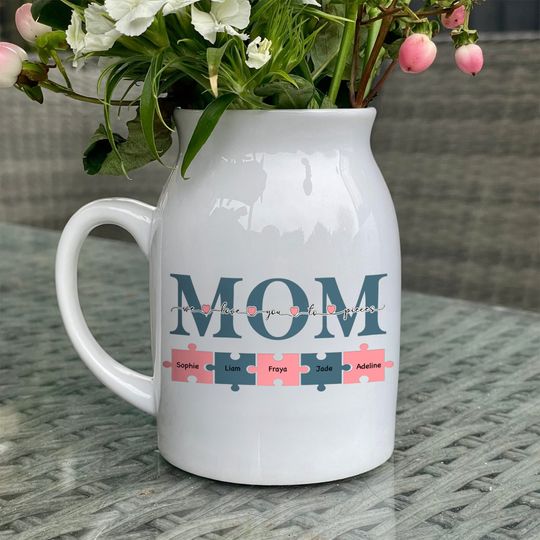 Discover Custom Mom Puzzle Flower Vase Gifts for Mom