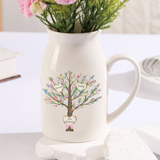 Discover Personalized Grandma's Garden Flower Vase,Grandma Flower Vase Plant Pot,Custom Grandkid Name