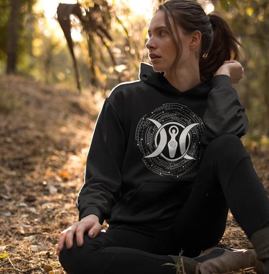 Discover Triple Moon Goddess Pagan Hoodie