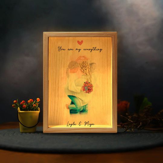 Discover Personalized Mother's Day Gift From Daughter, Mom LED Frame Canvas, LED Night Light