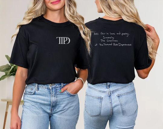 Discover The Tortured Poets Department T-Shirt, New Album Double Sided T-Shirt