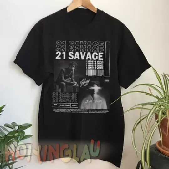 Discover Vintage 21 Savage Shirt, 21 Savage - I Am I WasPoster Graphic T-Shirt