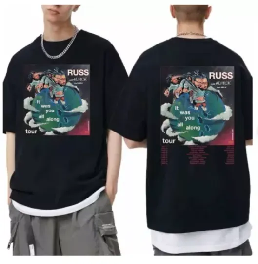 Discover Russ,  It Was You All Along 2024 Tour Shirt, Russ with 6lack and Melii 2024 T-Shirt