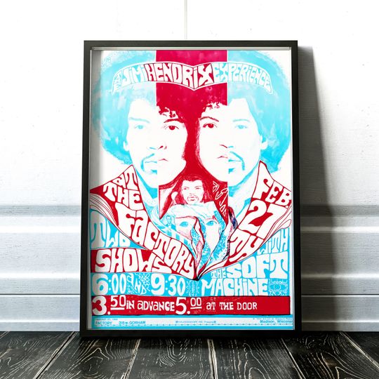 Discover Jimi Hendrix Experience 1968 Madison, WI Concert Poster
