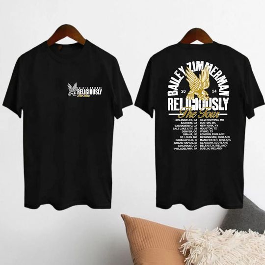 Discover Bailey Zimmerman Fan Shirt, Bailey Zimmerman Religiously Tour 2024 T-Shirt