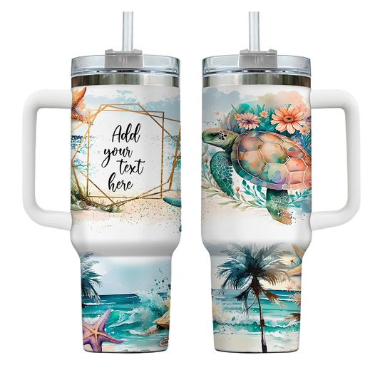 Discover Beach life 40oz Quencher tumbler