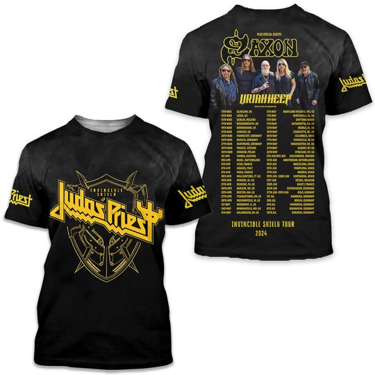 Discover Judas Priest Invincible Shield Concert 2024 US Tour 3D T-Shirt