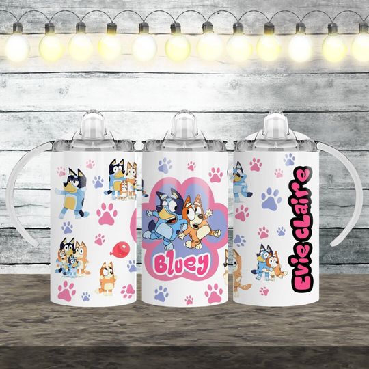 Discover Customized Pink BlueyDad Sippy Cup