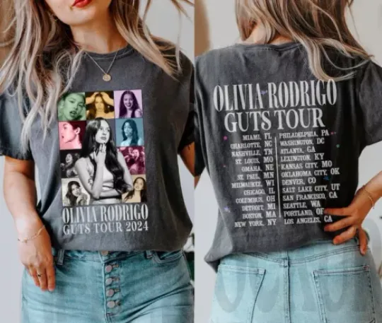 Discover Olivia Rodrigo Guts Tour 2024 Shirt, The Guts World Tour 2024 Shirt
