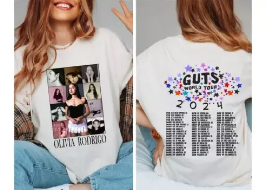 Discover Vintage Olivia Rodrigo Album 2024 Merch, Olivia Guts Tour 2024 Shirt
