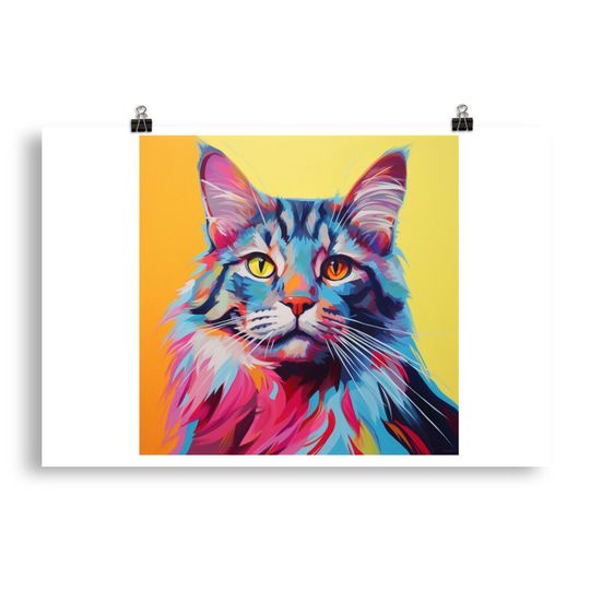 Discover Cat Matte Colorful Premium Matte Vertical Poster