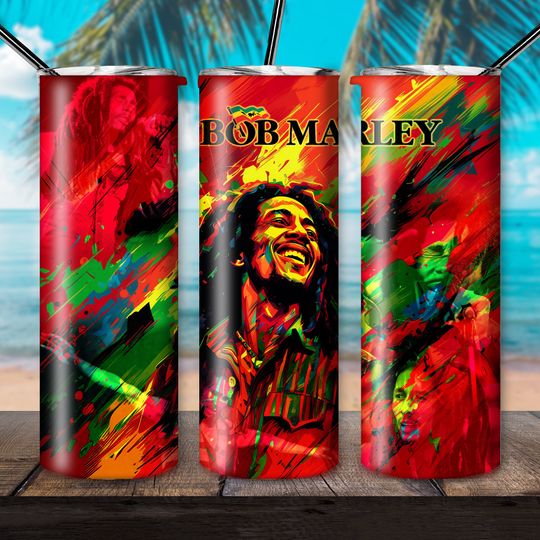 Discover Bob Marley Tumbler with Lid and Straw
