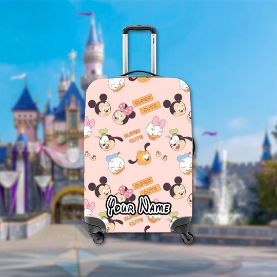 Discover Custom Mouse And Friends Luggage Cover, Characters Head Suitcase Cover