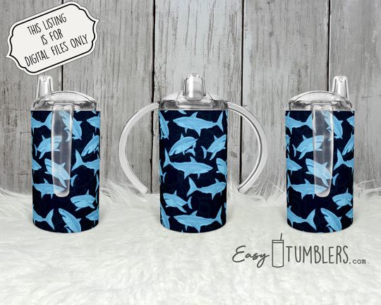 Discover Seamless Sharks Water Bottle Sublimation Tumbler