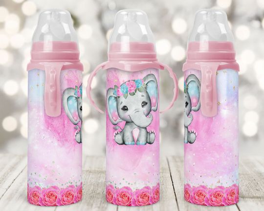 Discover 8 oz Baby Bottle , Baby Girl, Pink Milk Bottle