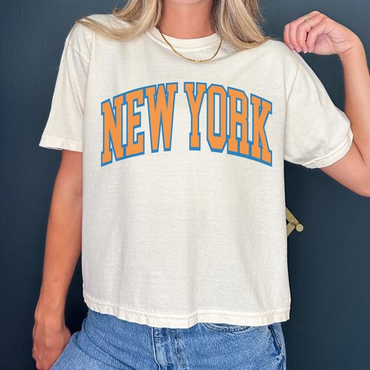 Discover Vintage New York Basketball Cropped Shirt Knicks Tshirt