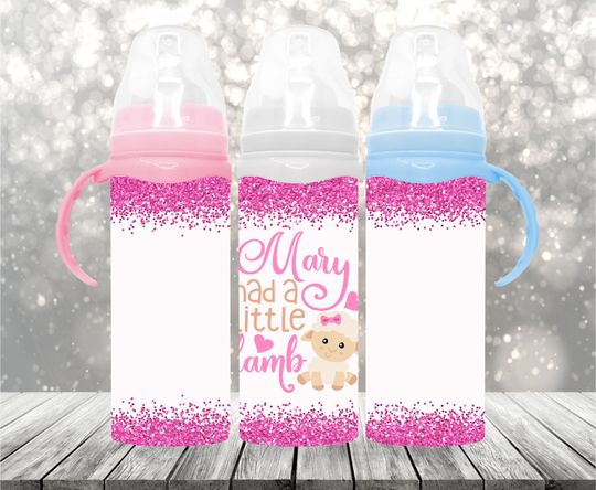 Discover 8oz. Mary had a little lamb nursery rhyme  straight baby bottle tumbler