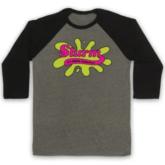 Discover FUTURE CARTOON UNOFFICIAL SLURM LOGO LEILA FRY BENDER 3/4 BASEBALL TEE