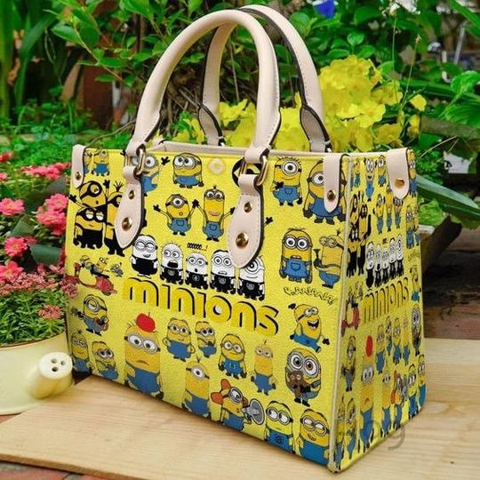 Discover Minion Leather Handbag, Minion Women Bag, Leather Shoulder Bag