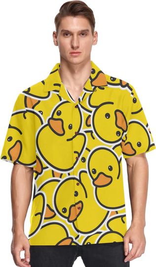 Discover Yellow Duck Patterned Hawaiian