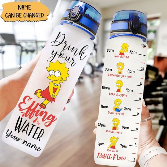 Discover The Simpsons Water Bottle, Lisa Simpson Bottle, The Simpsons Family