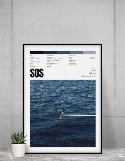 Discover SZA Poster, SOS Poster, SZA Tracklist Album Cover Poster