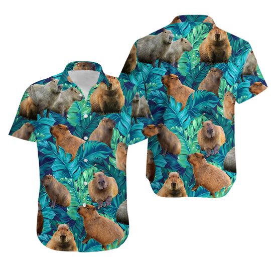 Discover Capybara Printed Hawaiian Shirt