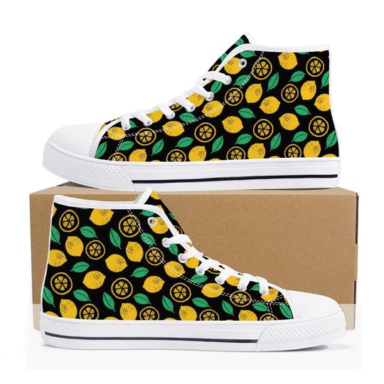 Discover Lemon Print High Top Sneakers