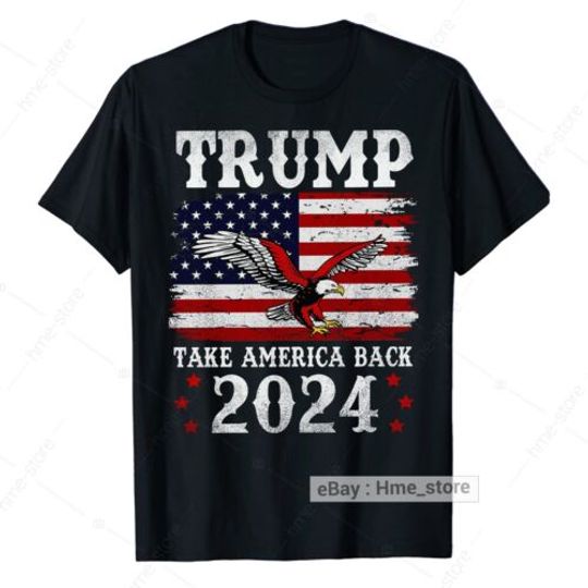 Discover Trump 2024 Take America Back USA Flag T-shirt, Pro Trump Election Vote Tee
