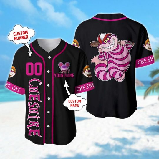 Discover Funny Purple Cat Baseball Jersey Custom Name & Number, Wonderland Cat Basketball Jersey