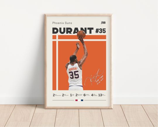 Discover Kevin Durant Poster, Pheonix Suns Thunder Basketball Print, Basketball Poster