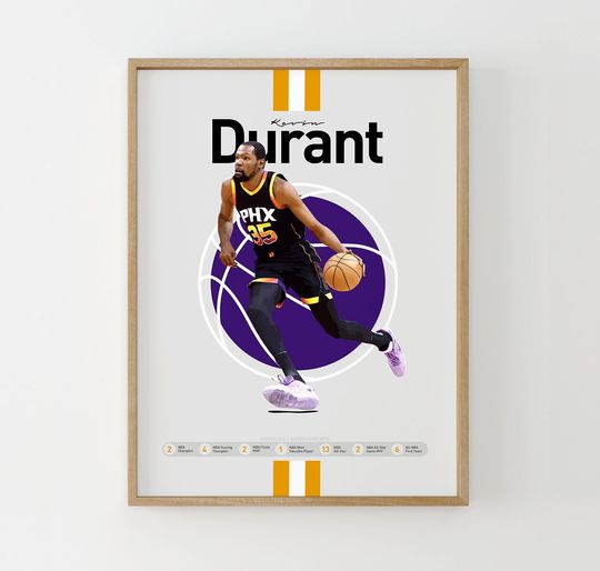 Discover Kevin Durant Wall art, Kevin Durant Print, Suns Art, Kevin Durant Poster, Basketball Poster