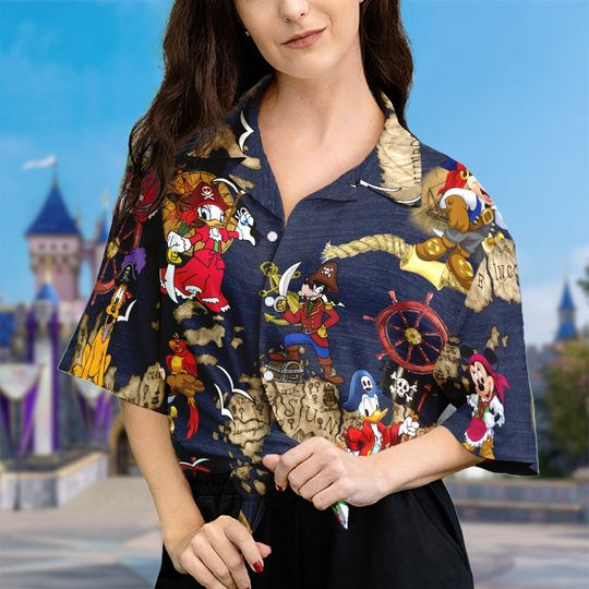 Discover Funny Mouse And Friends Hawaiian Shirt, Pirates Hawaiian Shirt