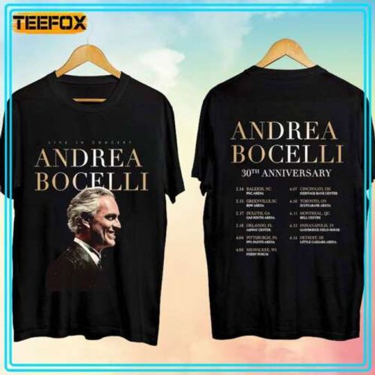 Discover Andrea Bocelli 30th Anniversary Tour 2024 T-Shirt