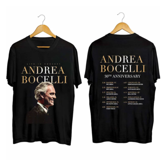 Discover Andrea Bocelli 2024 Tour Shirt, Andrea Bocelli 30th Anniversary Tour Shirt
